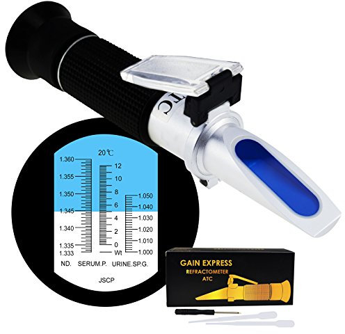 Gain Express Klinisches Refraktometer mit ATC, Tri Scale Serum Protein/Urinspezifisches Schwerkraft/Brechungsindex