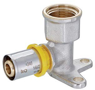 IDRO BRIC Idrobric - Raccordo Curvo Femmina con Flangia a pressare per Multistrato Gas - SACGAS009XGF - 16x1/2” mm