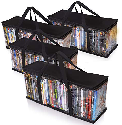 Besti Premium Quality Home DVD Storage Bags (4-Pack) Holds 160 Total Movies or Video Games,…