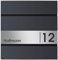 Frabox Briefkasten anthrazit (RAL 7016) - mit Zeitungsfach, Hausnummer, Name - Edelstahl graviert - rostfrei DIN A4 - Made in Germany -