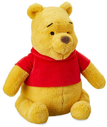 Disney Store Peluche Winnie l'ourson, 30 cm / 12, Peluche en Tissu Doux avec détails brodés et t-Shirt Rouge emblématique, Convient à Tous Les âges.