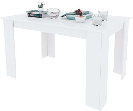 EGLEMTEK Tavolo Da Pranzo Allungabile Fino a 190 cm Toledo Tavolino Consolle Salotto Salone 190 x 78 x 90 cm Colore Bianco