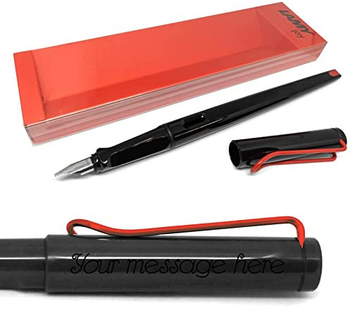 Lamy Joy Calligraphy black Fountain pen 015 italic pen with Personaisation/engraving- Gift boxed - Great Gift (1.1mm Italic nib)