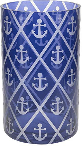 Pavilion Gift Company Kerzenhalter mit Anker-Glas, Blau