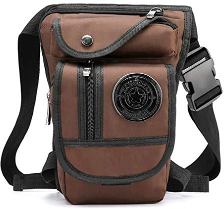 Xieben Nylon Drop Bein Tasche Für Männer Frauen Motorrad Fahrrad Hip Bum Gürtel Taille Gürteltasche Reise Outdoor Camping Taktische Wandern Radfahren Crossbody Umhängetasche Kaffee