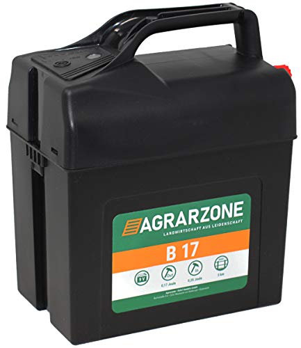 Agrarzone B 17 Weidezaungerät 9V, 0,25 Joule - 9.400V Batterie Elektrozaungerät mit LED-Kontrolle - Universell & leistungsstark - Ideal für mobilen Weidezaun, Pferde, Hunde & Katzen