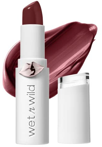 wet n wild Mega Last High-Shine Lipstick Lip Color, Infused with Seed Oils For a Nourishing High-Shine, Buildable & Blendable Creamy Color, Cruelty-Free & Vegan - Raining Rubies