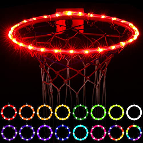 effoo LED-Basketballkorb-Lichter, Fernbedienung, Basketball-Rand, LED-Licht, ändern Sie die Farbe selbst, wasserdicht, super hell zum Spielen bei Nacht im Freien, gutes Geschenk für Kinder