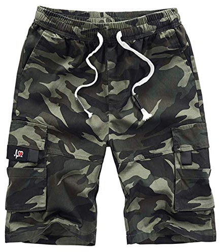 Vcansion Short cargo décontracté en coton avec poches multiples pour homme - Rose - 50 FR