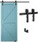 TSMST 9.6FT/292cm Quincaillerie Kit de Rail pour Porte Coulissante avec Guide de Plancher de Porte, Kit de Rail de Porte de Grange Robuste Adapté à une Porte en Bois Unique,forme de J