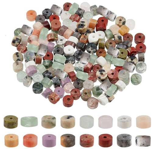 nbeads 160 Stück 16 Stile Natürliche Heishi Steinperlen, 3.8~4.2 mm Flache Runde Steinperlen Disc Spacer Synthetische Edelsteinperlen Lose Edelsteinperlen Für Armbänder Ohrringe Schmuckherstellung