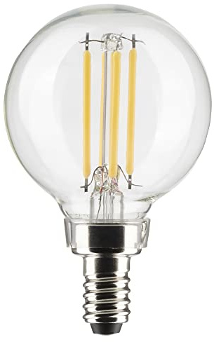 Satco 4-Watt LED E12 Light Bulb, 2700K, 15000 Hour Rating, Dimmable