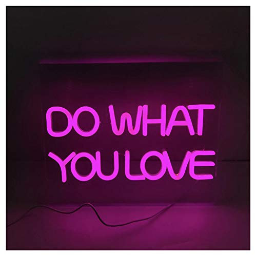 KLZUOPT LED Neon Light Sign LED Neon Light, DO WHAT YOU LOVE Neon Sign for Wall Decor, USB Neon Decorative Lights for Home, Kids Bedroom, Party