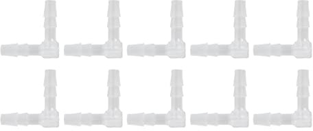 10Pcs Gomito in Plastica Barb Gomito a 90 Gradi Hose Barb Raccordo in Plastica Adattatore per Giunto Spinato Uguale in Plastica (10 mm)