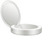 Mini Makeup Mirror Portable Mirror Folding LED Light Illuminating Power Bank Makeup Mirror (Color : White)