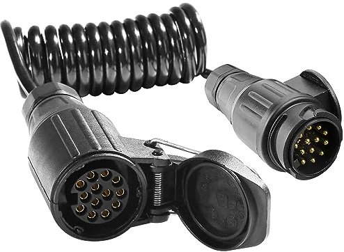 AGRISHOP Rallonge Remorque 13 vers 13 Broches 12v 1.8m,13Broches Spirale Câble Faisceau Extension 13roches Mâle et Femelle,Adaptateur Convertisseur Remorque Rallonge Connexion Électrique CE