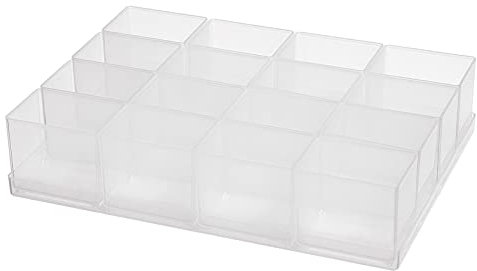 Raaco Einsatzkasten 55 16xA9-1, Tablett mit 16 Einsätzen, Transparenter Sortierkasten für Kleinteile, Sortierboxen, Schubladen & Kleinteileaufbewahrung, Leicht zu Reinigen, 16 x 22 x 4,7 cm
