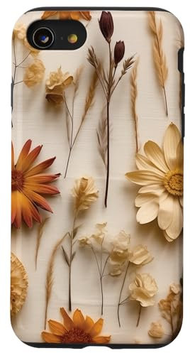 iPhone SE (2020) / 7 / 8 Dried flowers pattern beige dry flower Case
