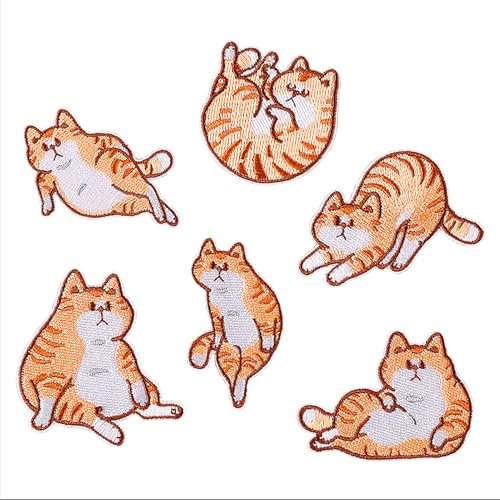 BPA 6 Stück Aufnäher, Patches Zum Aufbügeln, Flicken Zum Aufbügeln - Katze