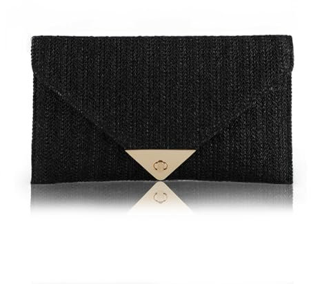 Jywmsc Pochettes en Paille pour Femmes, Sacs de Plage D'été, Sacs à Main Enveloppants Tissés, Sacs à Bandoulière