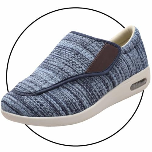 Möge Chaussures Pieds Larges Chaussures orthopédiques Chaussures pour Femmes Diabétiques Extra Larges Pieds Gonflés œdème Orthopédiques Pantoufles réglable(Color:LightBlue,Size:42 EU)