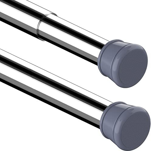 1Stück Duschvorhangstange Ohne Bohren Teleskopstange Kleiderstange Gardinenstange Klemmbar für Schränke, Fenster, Kleiderschrank 73-175CM Silber(Durchmesser 25mm)