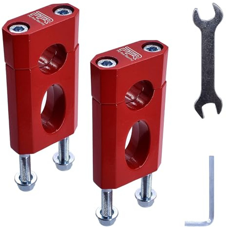 Handlebar Risers, 7/8 22 mm Handlebar Mount Clamp Risers for 50 70 125cc XR/CRF Dirt Pit Bike (Red)