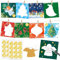 DPKOW 2025 Rubbellos Adventskalender Karten Selber Machen Rubbellose, 24 Weihnachtskalender Karten Rubbel Adventskalender für Freundin Familie Paar Freunde, mit Aufklebern Clips Kordel