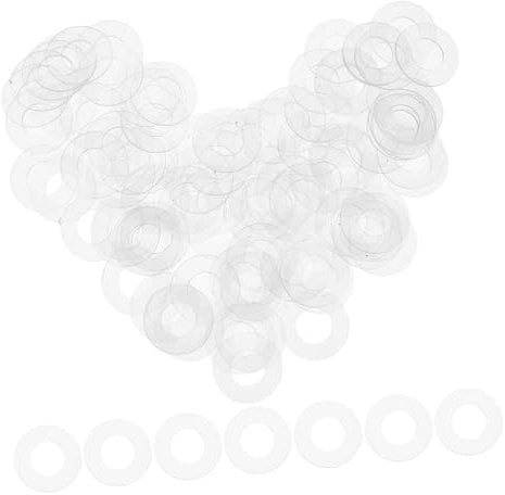 GLEAVI 100stücke Pvc Flachscheiben Transparent Isolierende Kunststoff Unterlegscheiben Hohe Temperaturbeständigkeit Härte Robuste Unterlegscheibe Für Schrauben Dichtung Anwendungen
