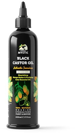 Natural Mystic Jamaican Black Castor Oil - Enriched with Mango Butter and Lime Essential Oil, Nourishes Hair & Purifies Skin, Restores Balance, 100% Natural - Mango and Lime, 200ml