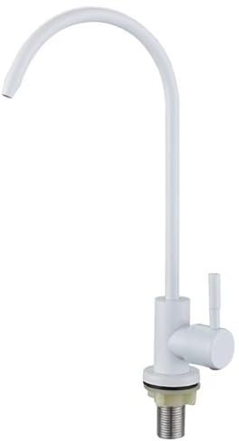 Grifo Cocina Osmosis Blanco Grifo de Fregadero Agua Fria con Caño Giratorio de 360 Grados,Blanco