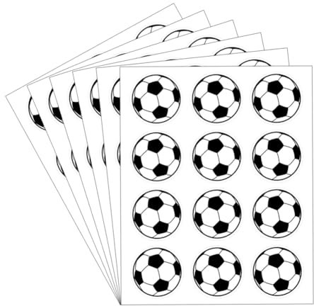 JIHUOO 240 Pcs 3cm Self Adhesive Soccer Stickers Soccer Party Favor Stickers Sport Ball Stickers Decals Vinyl Football Stickers Labels Reward Pride Stickers for Boys Girls
