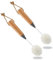 Muuoeou Wine Glass Cleaning Brush Flute and Stemware Brush Non Scratch Foam Bristle Brush with Wooden Handles 2Pcs