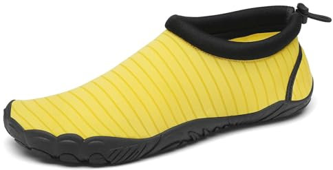 Mishansha Badeschuhe Herren Damen Wasserschuhe Atmungsaktive Schnell Trocknend Schwimmschuhe rutschfeste Leicht Barfußschuhe fur Männer Frauen, Gelb, 40 EU