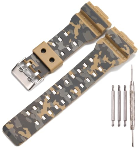 Harz Ersatzbänder kompatibel mit Casio G-Shock GA100 GA-100 GA-120 GA110 GD-120 GD100 Uhrenarmband