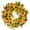 XJKLBYQ Door Wreath,Artificial Sunflowers Wreath,Summer Wreath,Yellow Sunflower Green Leaves Garland for Front Door 40cm