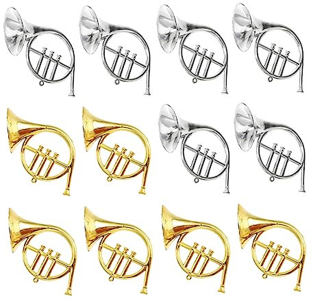 BESTonZON 12St Musikinstrumentenmodell Weihnachtsfensteraufkleber Weihnachtsbaumschmuck Horn Musical Instruments weihnachtsbaumdeko Christbaumschmuck Instrument Weihnachtsschmuck Plastik