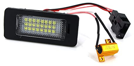 MKVAXR 2PCS Set Canbus White License Plate Lightfid, for A1 A3 A4 S4 B8 A5 S5 8T A6 C7 4G A7 4G Q3 8U Q5 8R TT 8J Number Plate Light