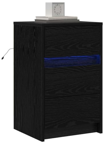 vidaXL Nachttisch Schwarz Eichen-Optik 38 x 34 x 61 cm Holzwerkstoff