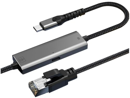 Jooehyer 2.5G Gigabit Network Card Type-C to RJ45 Ethernet Adapter 2500Mbps Converter PD100W 3 Meters