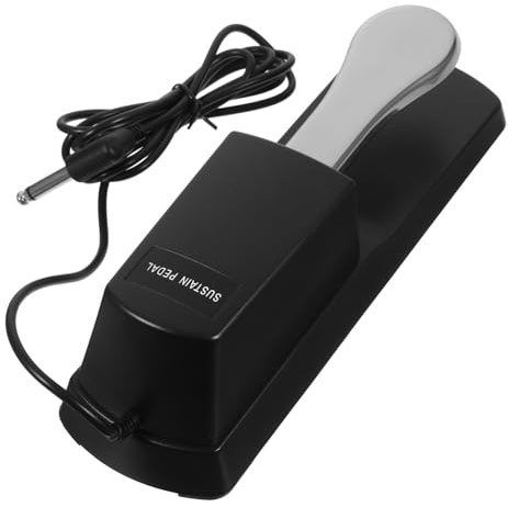 Dämpfer Sustain Pedal für Keyboards aus Legierung, Schwarz | Elektronische Klaviere und Midi Keyboards, Rutschfeste Auflage, Klassischer Stil