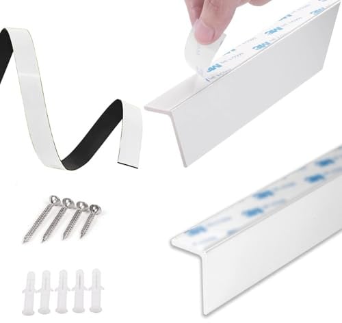 Rollo mit führungsschiene 2er Set Selbstklebende Verdunkelungsstreifen, Fenster-Lichtspaltabdichtung, 100% Verdunkelung, Seitliche Abdichtung für Jalousien Rollos(White,145cm/57.1in)