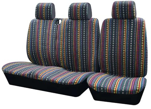 Kdbcet Sitzbezug Auto 2 + 1 Universal Gestreiften Farbe Auto Sitzbezüge Für OPEL Für MOVANO Für VIVARO(AD9507-C)