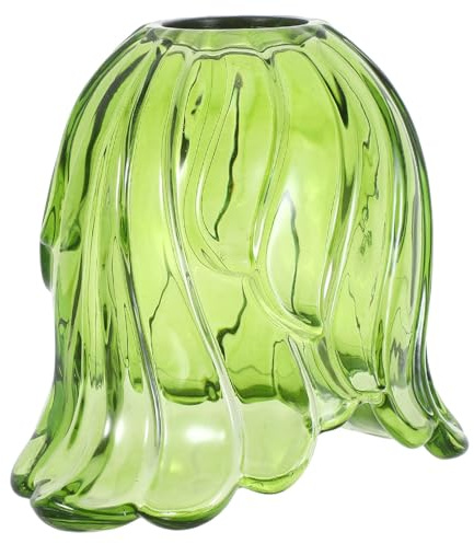 Kleiner Grüner Vintage Glas Lampenschirm mit E27/E26 Fassung | Ersatzglas für Tisch und Wandleuchten, Weiche Gleichmäßige Lichtverteilung, Blendung, Wohnzimmer und Leselampe