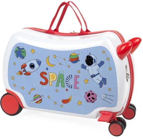 ITACA - Kinderkoffer Mädchen & Jungen: Zum Draufsitzen, Kindergepäck, Kindertrolley - Reisebegleiter, Blau