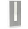 Birlea Lynx 3 Door 2 Drawer Wardrobe with Mirror - High Gloss, White and Grey