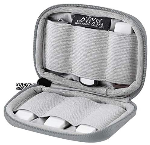 USB Flash Drive Case With Premium Quality Padded Protection For Up To 6 Flash/Key Drives, Flash Drive Case Organizer - King of Flash (Grey)