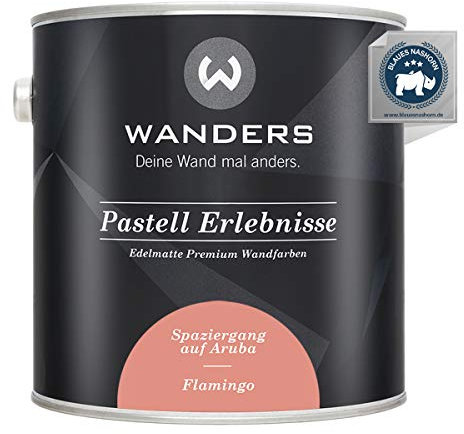 Wanders Pastell Erlebnisse 2,5L - Flamingo/Blasses Korallenrosa - Edelmatte Wandfarbe! Küchenmöbellack und Möbelfarbe. Kreidefarbe für Holz & mehr. Hohe Deckkraft, schnell trocknend