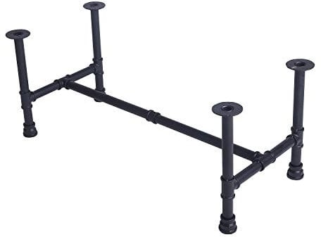 MBQQ Black Rustic Diameter 1/2 Desk Leg,Industrial Pipe Decor Furniture Table Legs,Flanges and Pipes for Custom Vintage Tables and Furniture Decorations, DIY Kit with Hardware(L x W 17.7 x H 15.7)