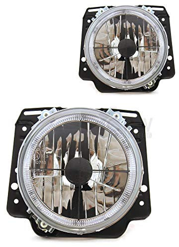 Scheinwerfer Set II 2 Typ 19E Bj. 83-92 Angel Eyes klar/schwarz H4